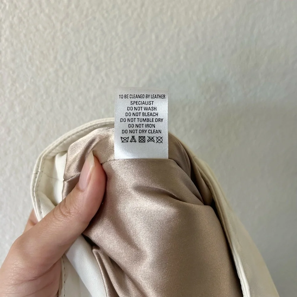 NWT Lovers + Friends Kyro Leather Mini Skirt in Bone